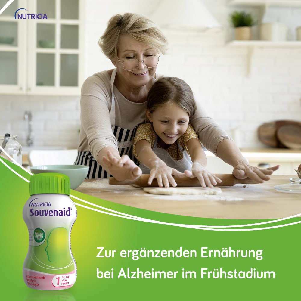 NUTRICIA Souvenaid Trinknahrung Erdbeergeschmack 4X125 ml Flüssigkeit