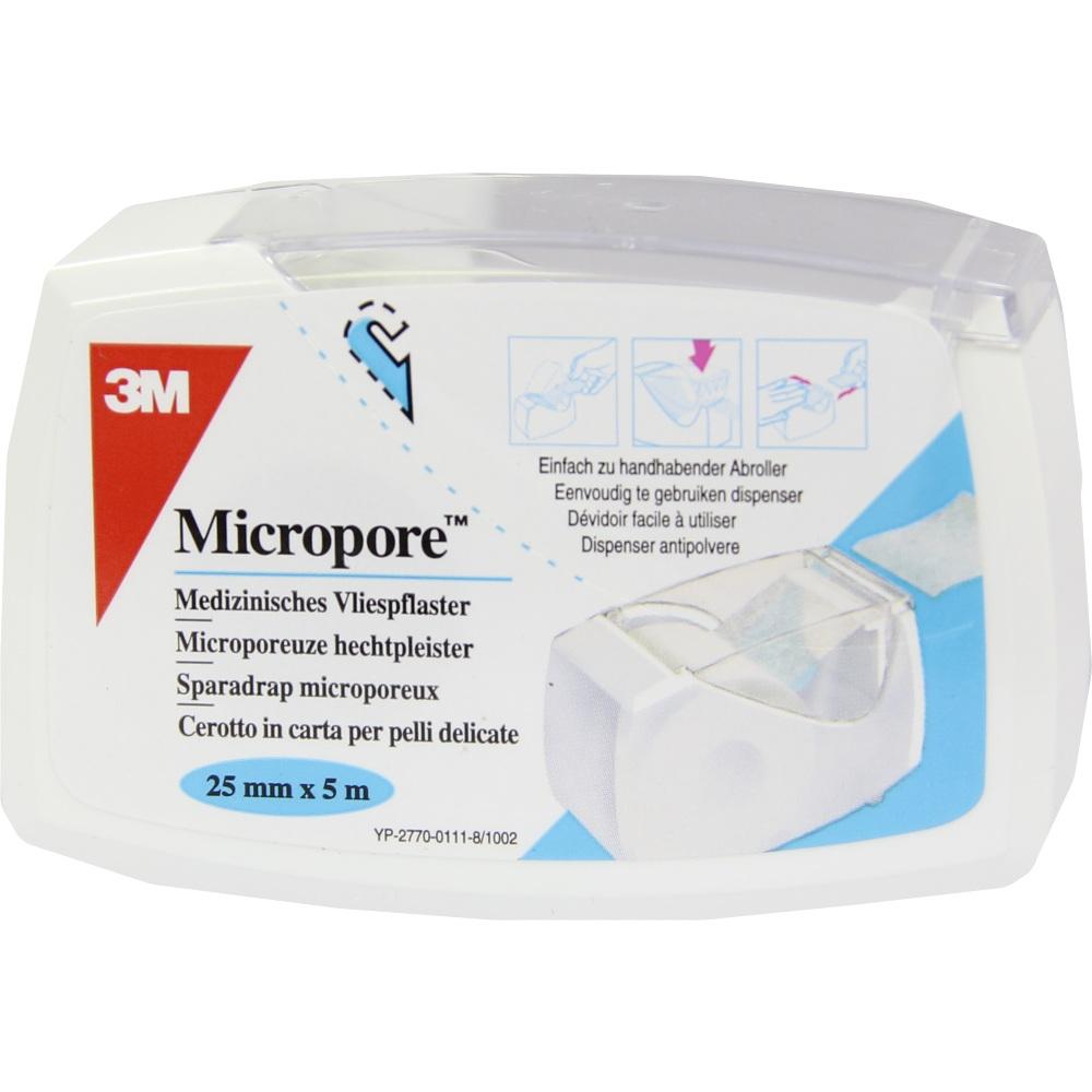 MICROPORE Vliespflaster 2,5cm x 5m mit Abroller 1530NP-1SD 1 St Pflaster