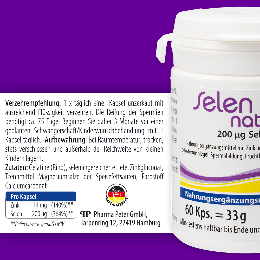 SELENNATUREL 200 µg+Zink Kapseln 60 St Kapseln