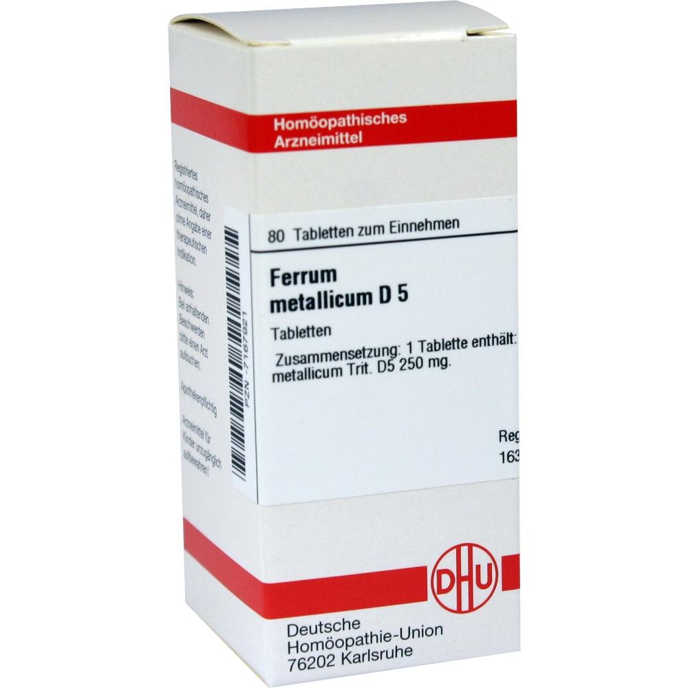 FERRUM METALLICUM D 5 Tabletten 80 St Tabletten
