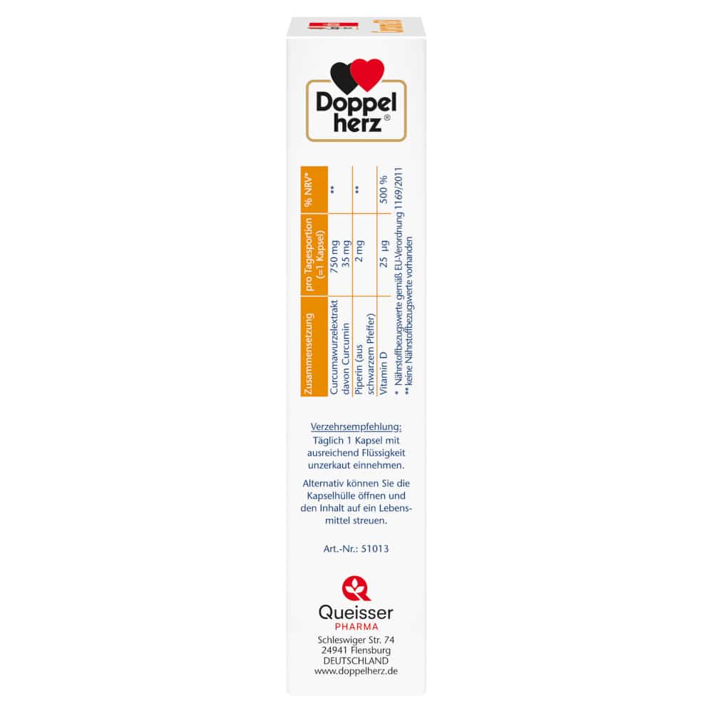 Doppelherz aktiv Curcuma 750 mit Curcumin + Vitamin D3 60 St Kapseln