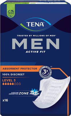 TENA MEN ACTIVE FIT LEVEL 3 Absorbent Protector 6X16 St