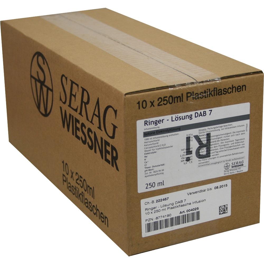 RINGER LÖSUNG DAB 7 Plastik 10X250 ml Infusionslösung