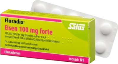 Floradix Eisen 100mg forte 20 St Filmtabletten