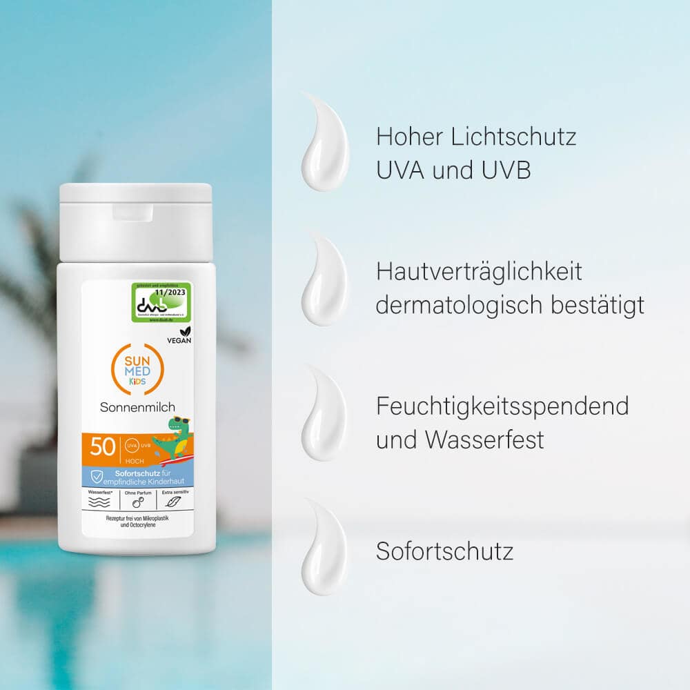 SunMed KIDS Sonnenmilch LSF 50 + 10 % sparen* 200 ml Milch