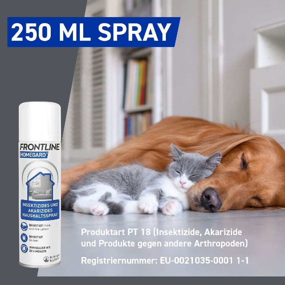 FRONTLINE HOMEGARD  zur gezielten Umgebungsbehandlung gegen Zecken, Flöhe & Flohlarven 250 ml Spray