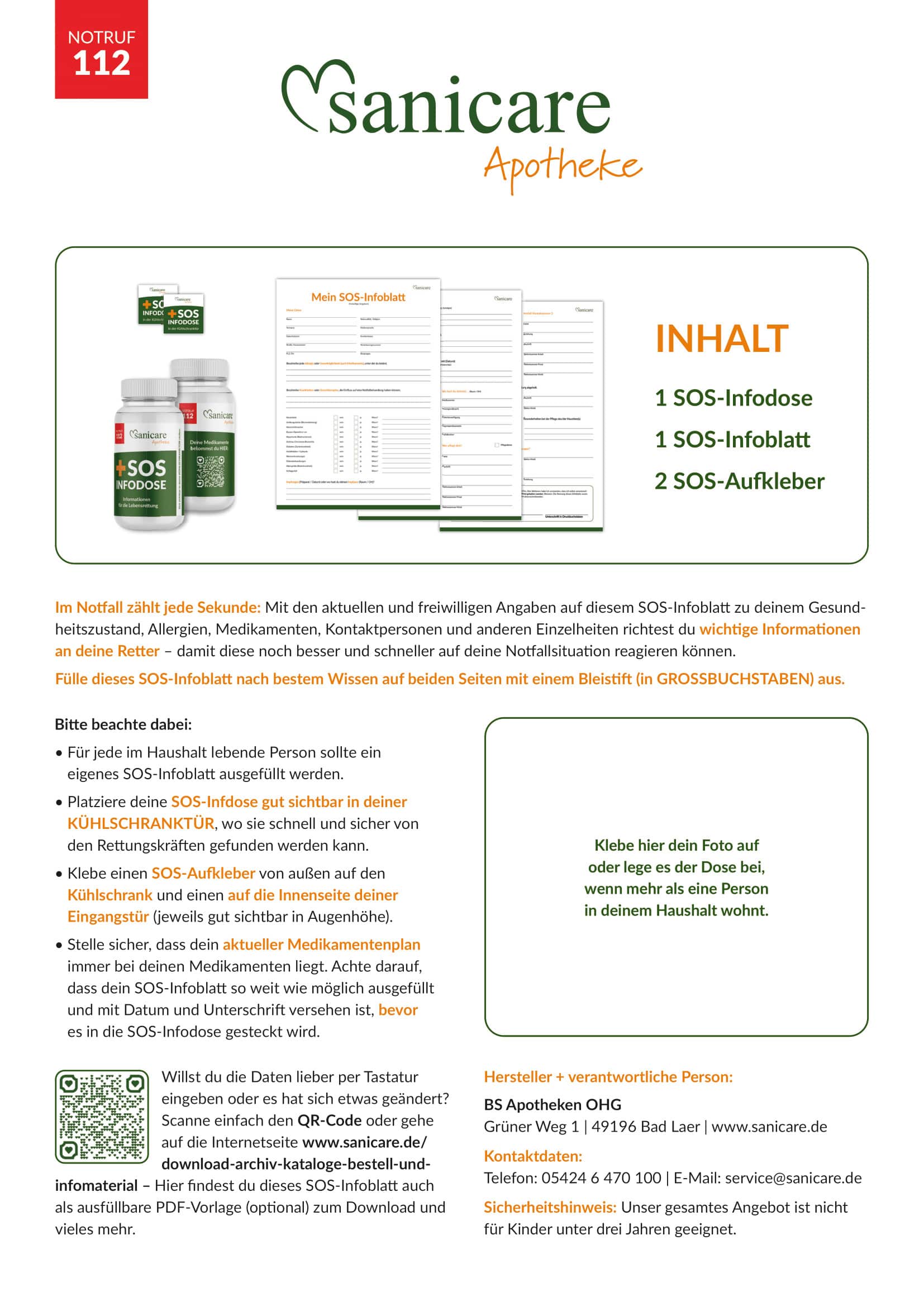 SOS Infodose - Notfalldose 1 St
