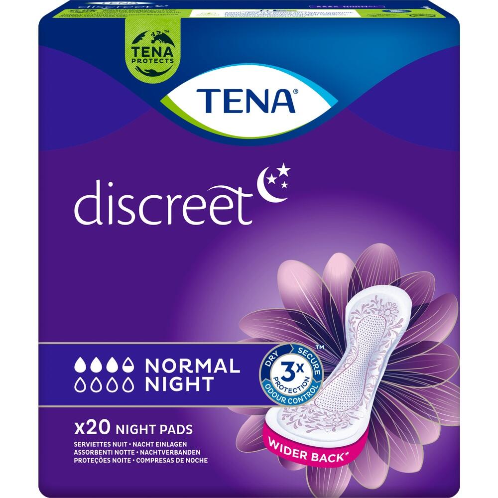 TENA Discreet Normal Night Inkontinenz Einlagen 6X20 St