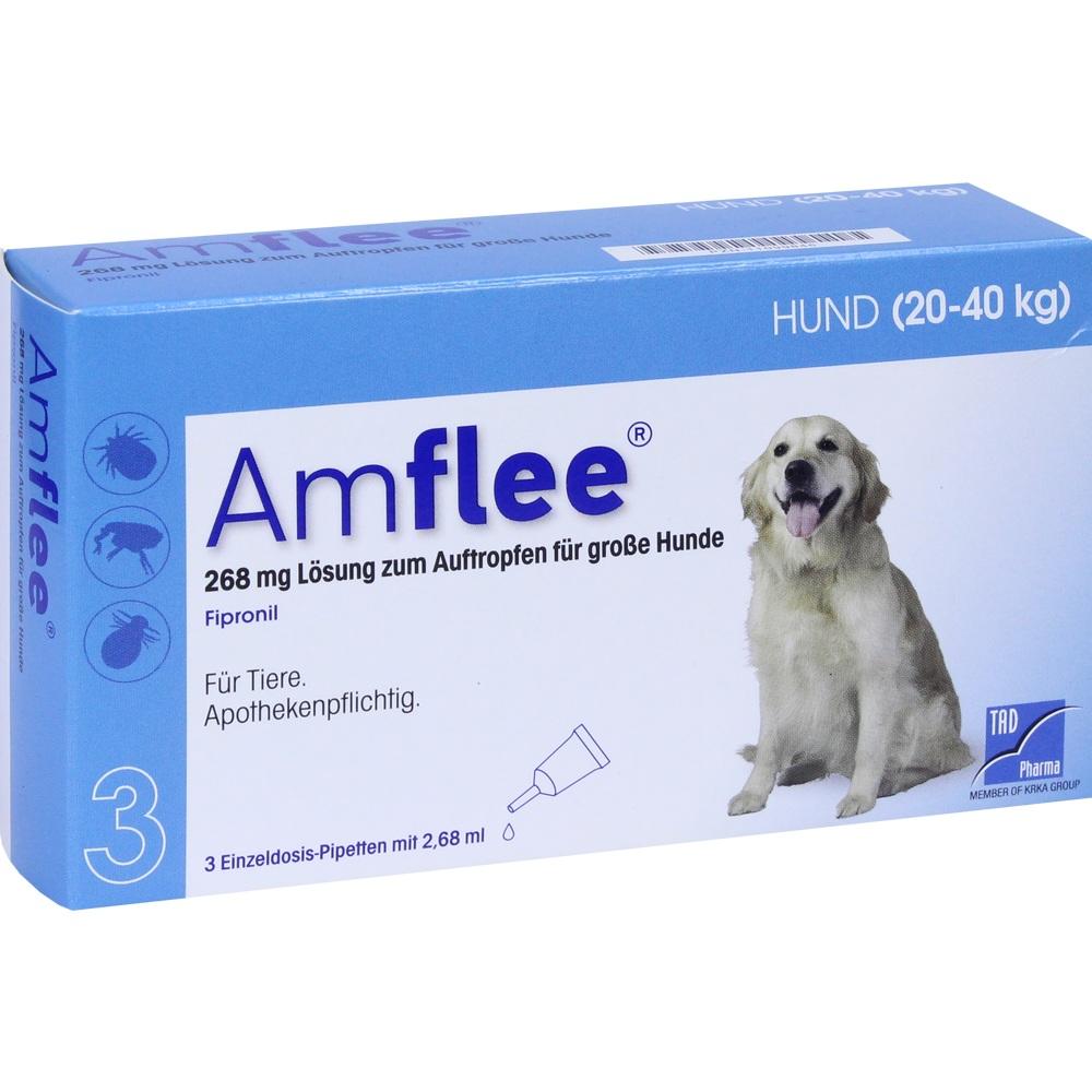 Amflee 268 mg Lösung zum Auftropfen für große Hunde 20-40kg 3 St Lösung