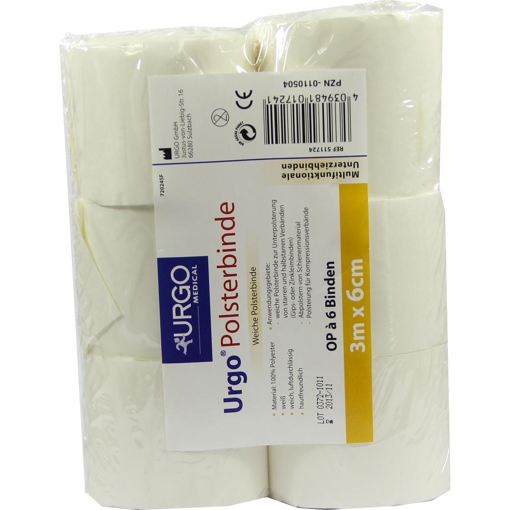 URGO POLSTERBINDE 6 cmx3 m 6 St Binden