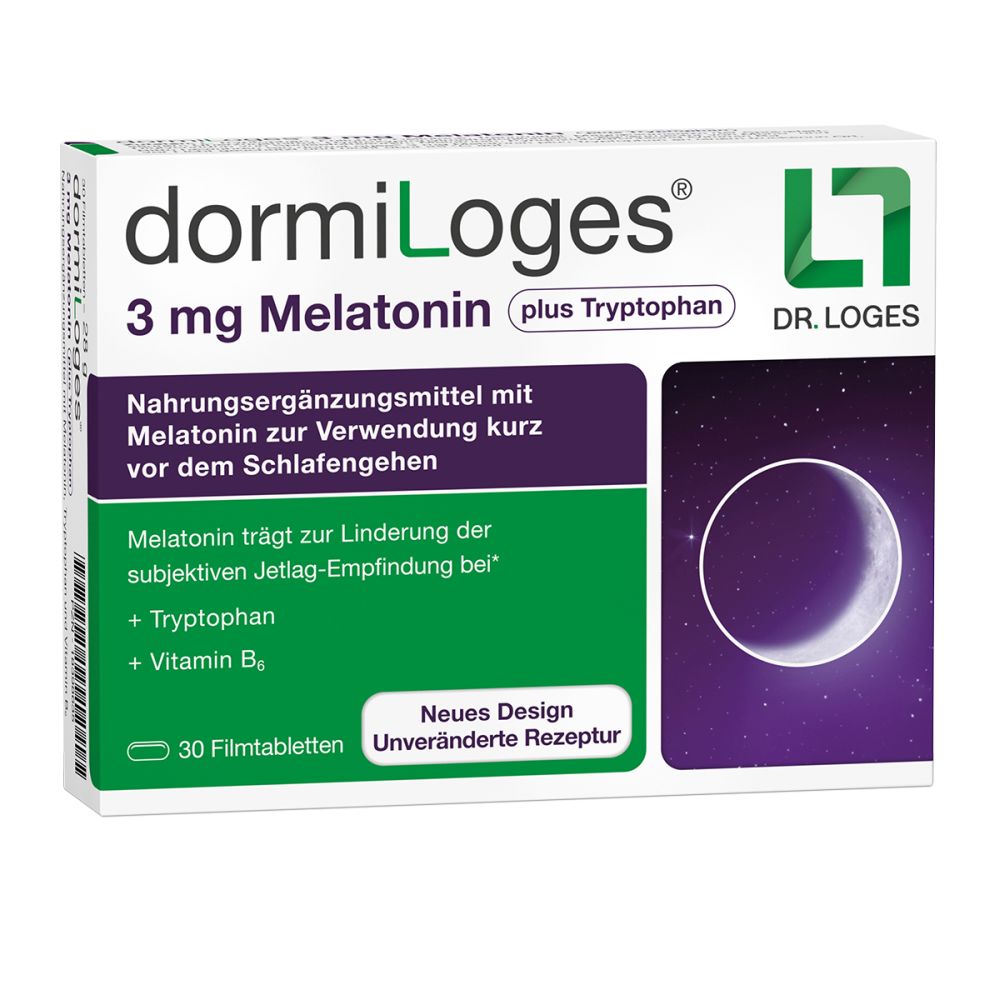 dormiLoges 3 mg Melatonin plus Tryptophan 30 St Filmtabletten