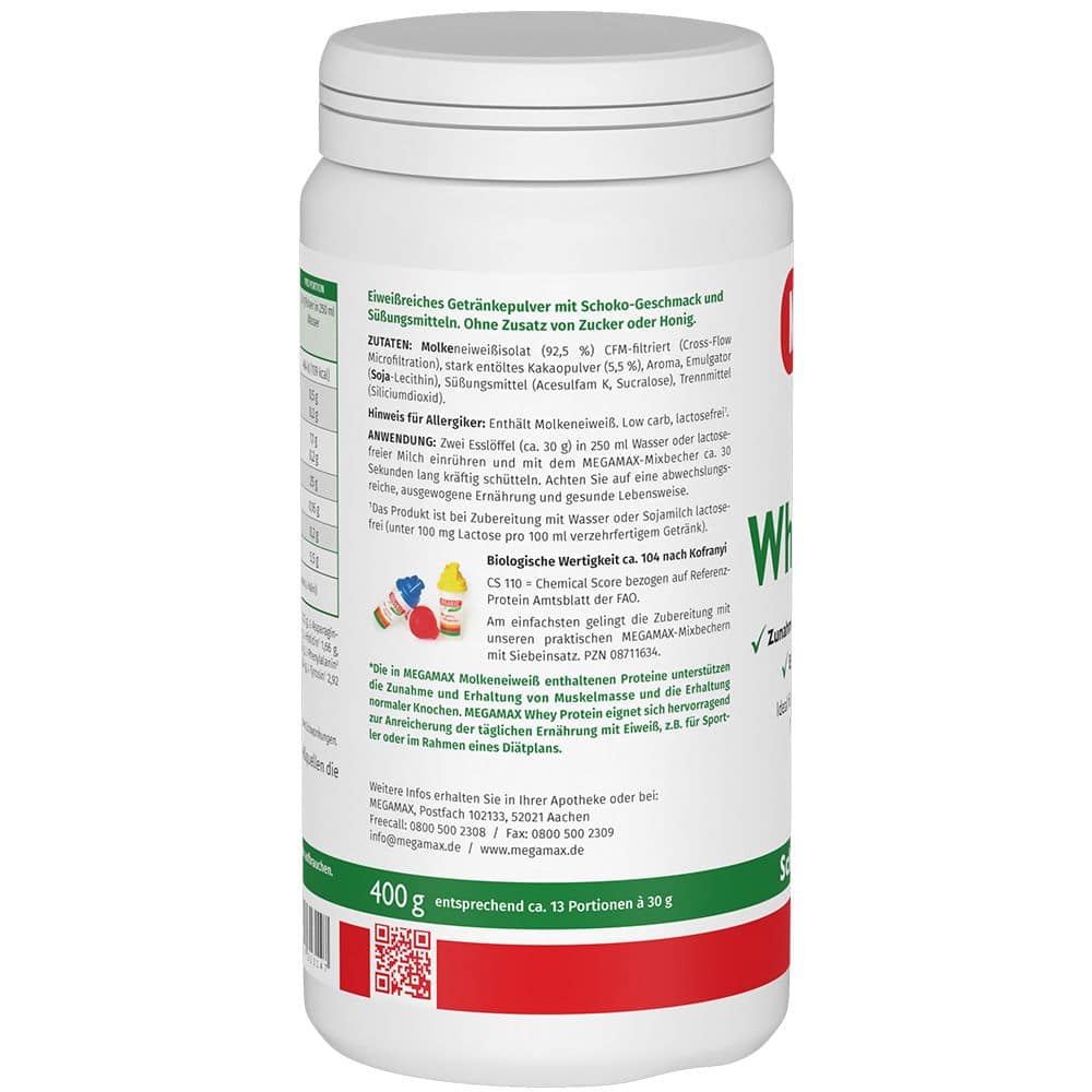 Wheyprotein Lactosefrei Schoko Pulver 400 g Pulver