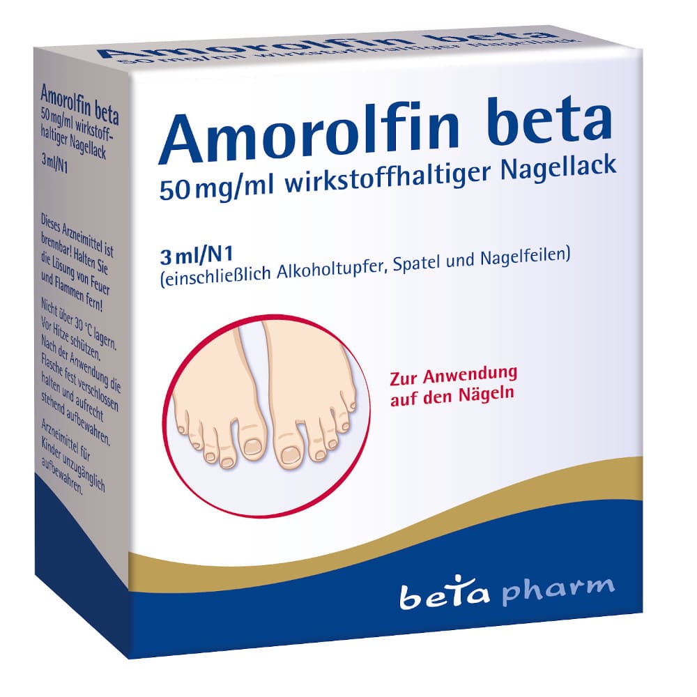Amorolfin beta 50 mg/ml wirkstoffhaltiger Nagellack 3 ml Wirkstoffhaltiger Nagellack