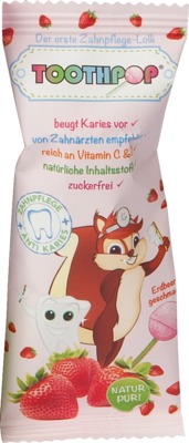 TOOTHPOP Zahnpflege-Lolli Erdbeergeschmack 1 St