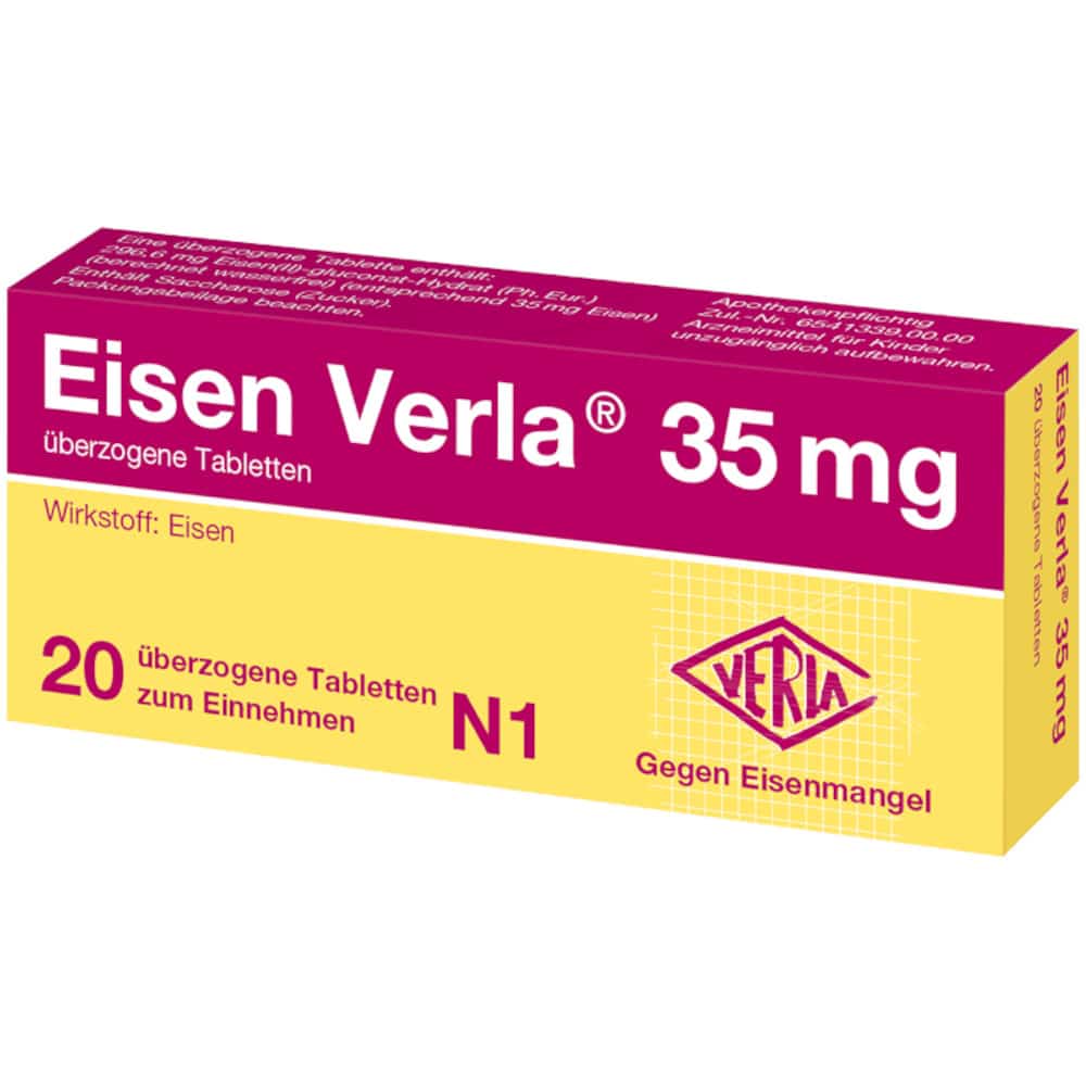 Eisen Verla 35mg 20 St Überzogene Tabletten