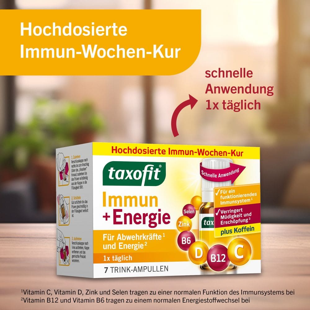 taxofit Immun+Energie Trinkfläschchen 7X10 ml Trinkampullen