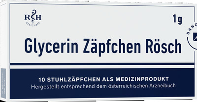 GLYCERIN ZÄPFCHEN Rösch 1 g gegen Verstopfung 10 St Suppositorien