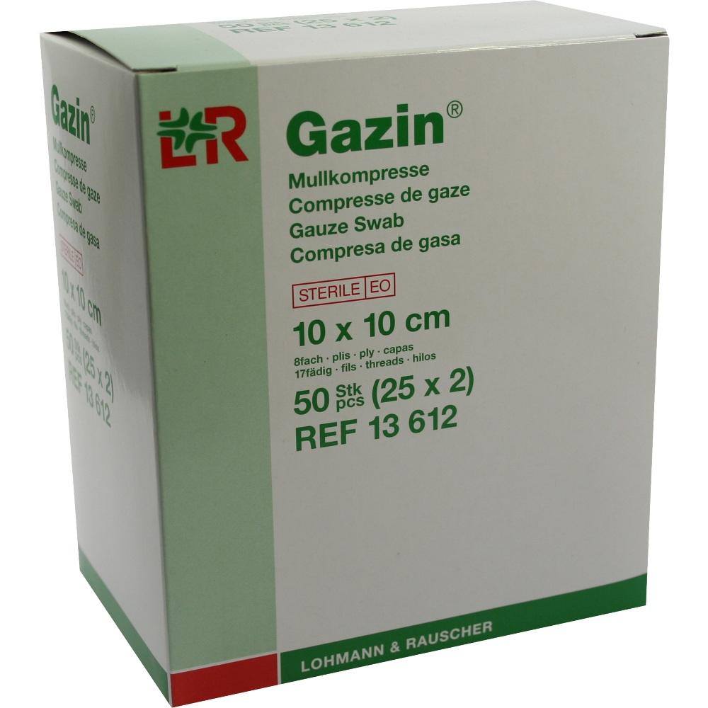 GAZIN Mullkomp.10x10 cm steril 8fach 25X2 St Kompressen