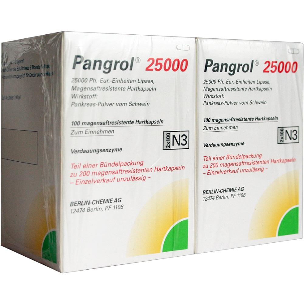 Pangrol 25000 200 St Hartkapseln mit magensaftresistent überzogenen Pellets