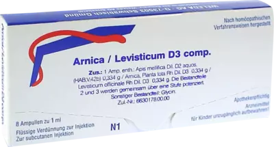 WELEDA ARNICA/LEVISTICUM D 3 comp.Ampullen 8 St Ampullen