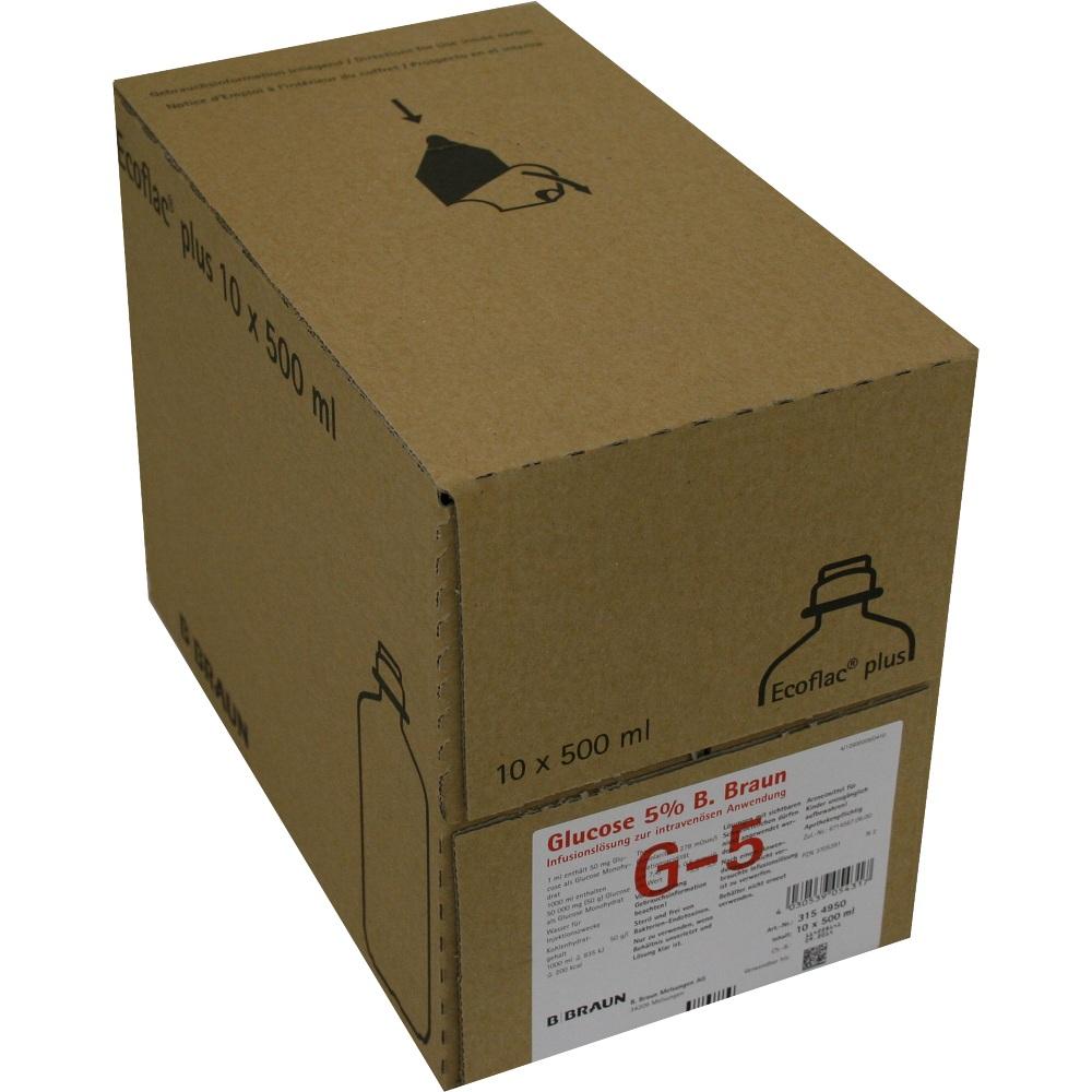 Glucose 5% B.Braun Ecoflac Plus 10X500 ml Infusionslösung