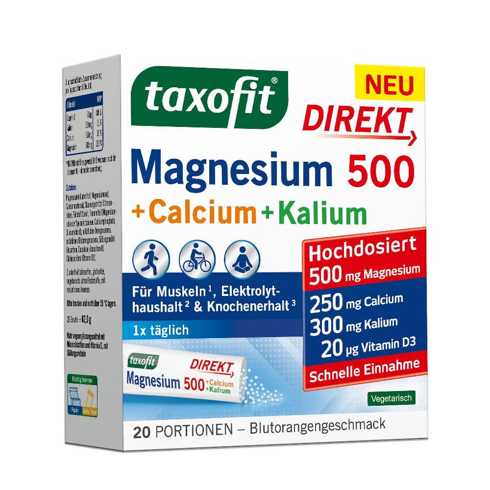 taxofit DIREKT Magnesium 500 + Calcium + Kalium 20 St Granulat