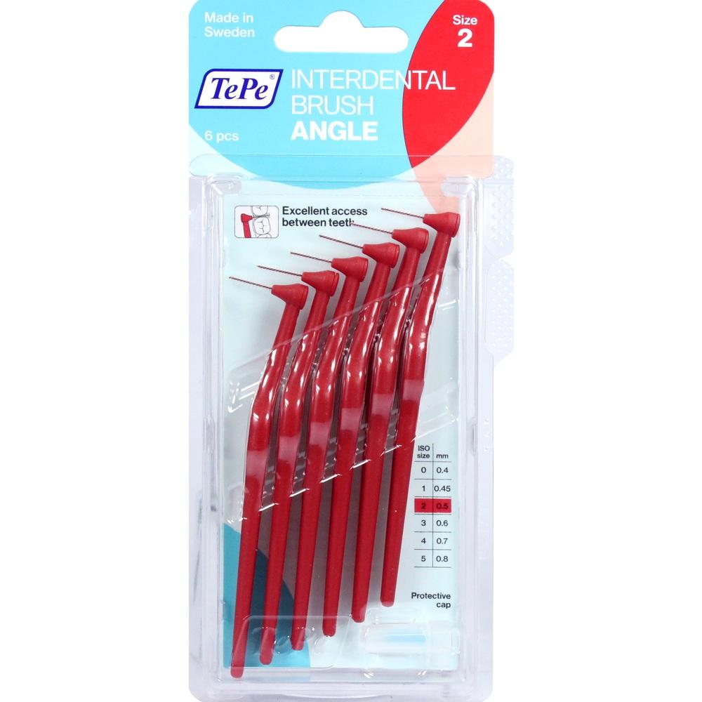 TEPE Angle Interdentalbürste 0,5mm rot 6 St Zahnbürste