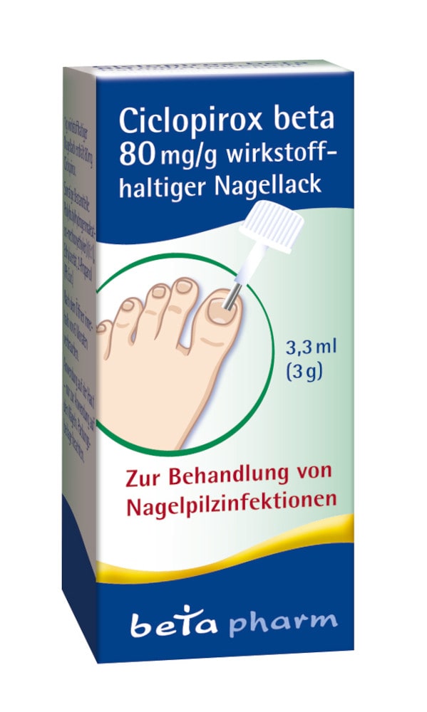 Cicloprox beta 80 mg/g wirkstoffhaltiger Nagellack 3.3 ml Wirkstoffhaltiger Nagellack