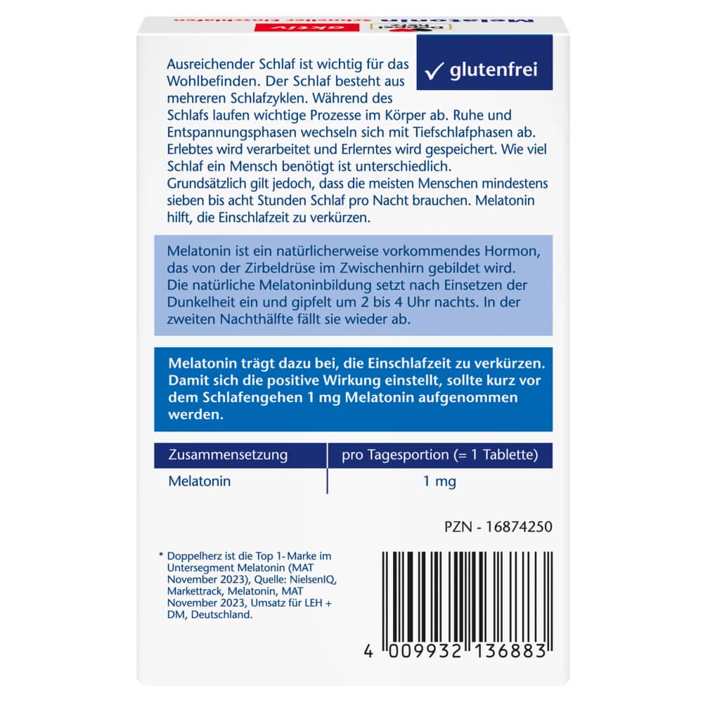Doppelherz aktiv Melatonin Schneller Einschlafen 40 St Tabletten