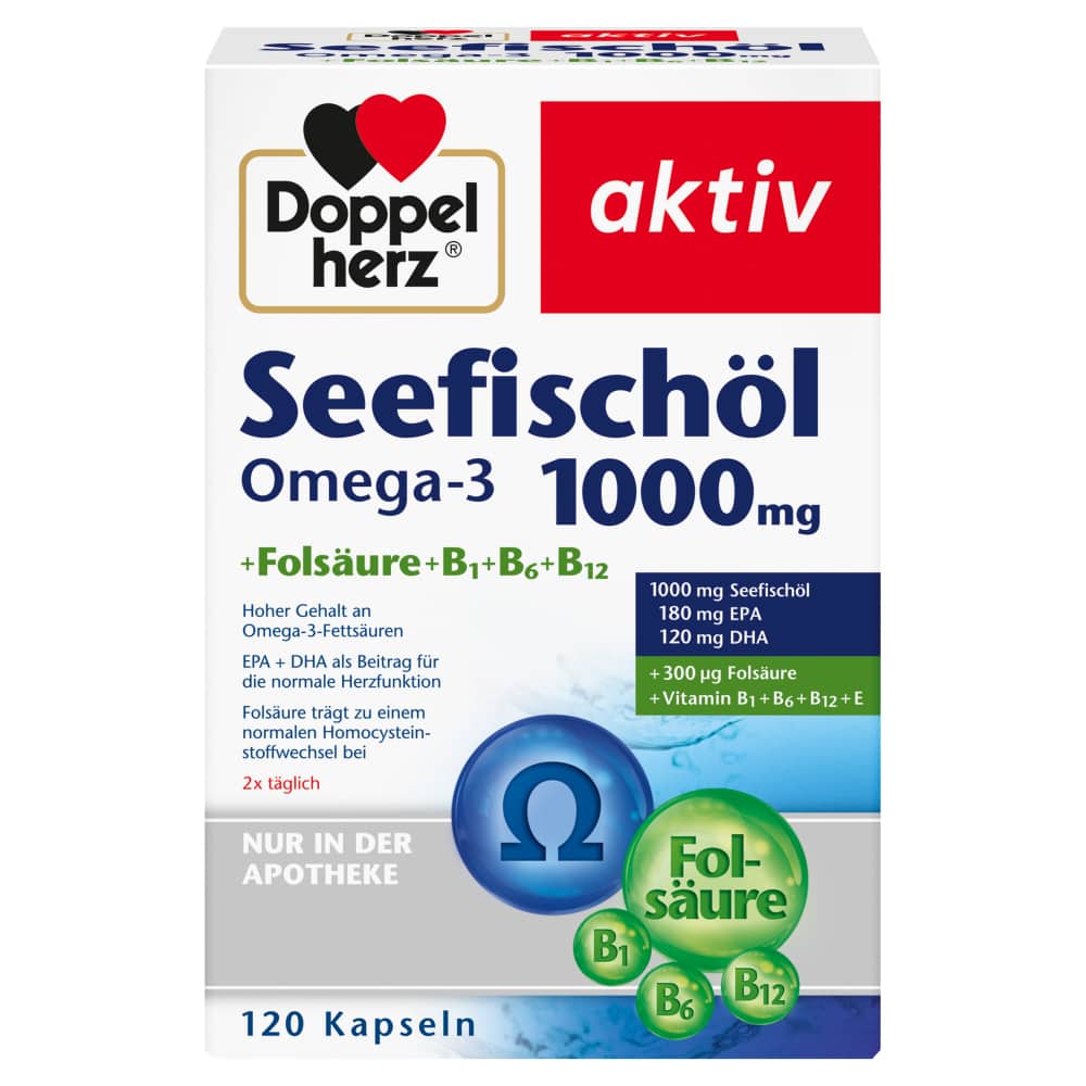 Doppelherz aktiv Seefischöl Omega-3 1000mg 120 St Kapseln