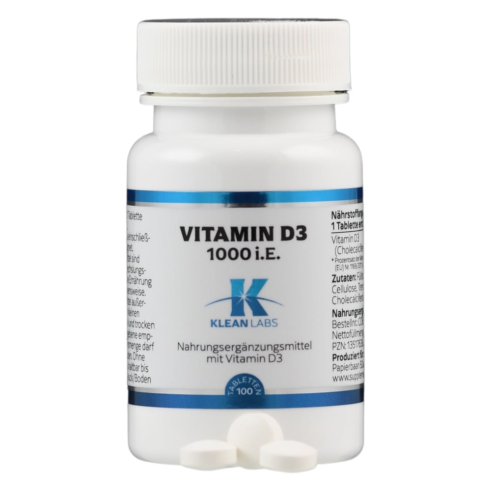 KLEAN LABS VITAMIN D3 1000 I.E.  100 St Tabletten