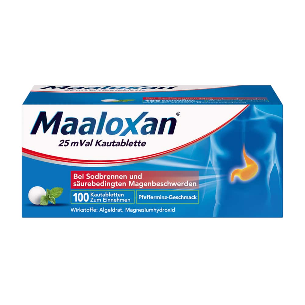 MAALOXAN Kautabletten bei Sodbrennen & Magenschmerzen 100 St Kautabletten