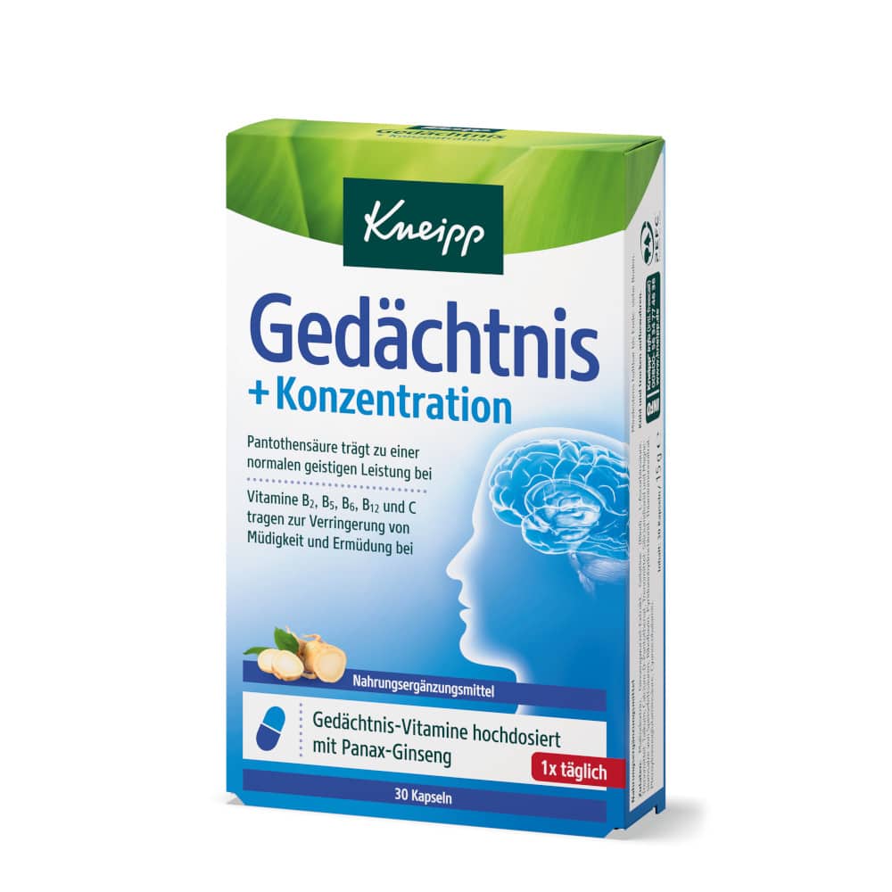 Kneipp Gedächtnis + Konzentration 30 St Kapseln