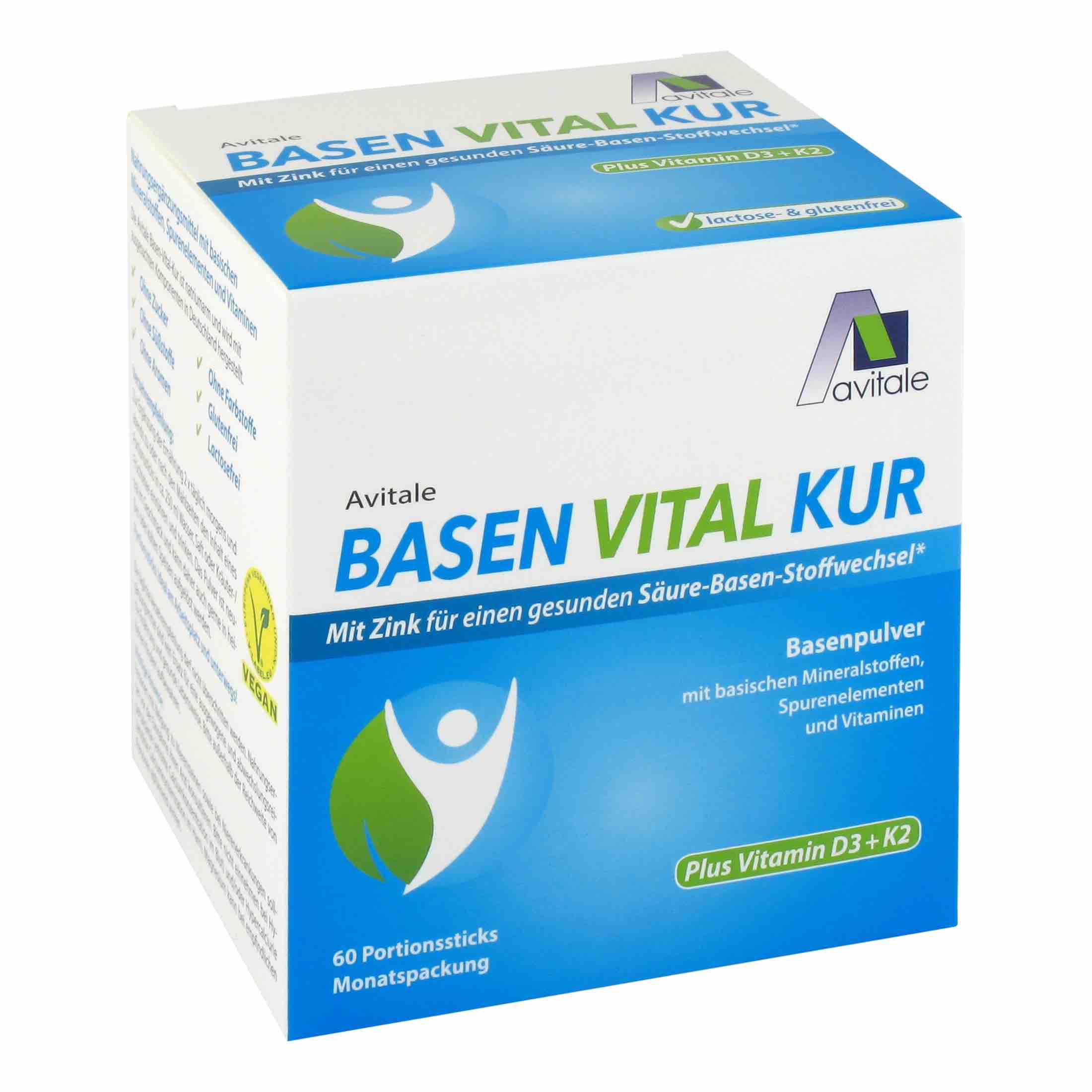 Avitale BASEN VITAL Kur + Vitamin D3 + K2 60 St Pulver