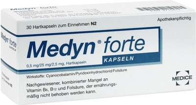 Medyn forte 30 bei Erschöpfung durch Vitamin-Mangel 30 St Hartkapseln