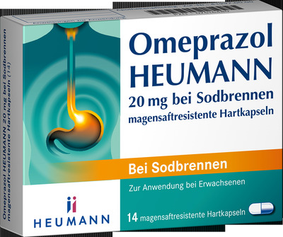 Omeprazol HEUMANN 20mg bei Sodbrennen 14 St Magensaftresistente Hartkapseln
