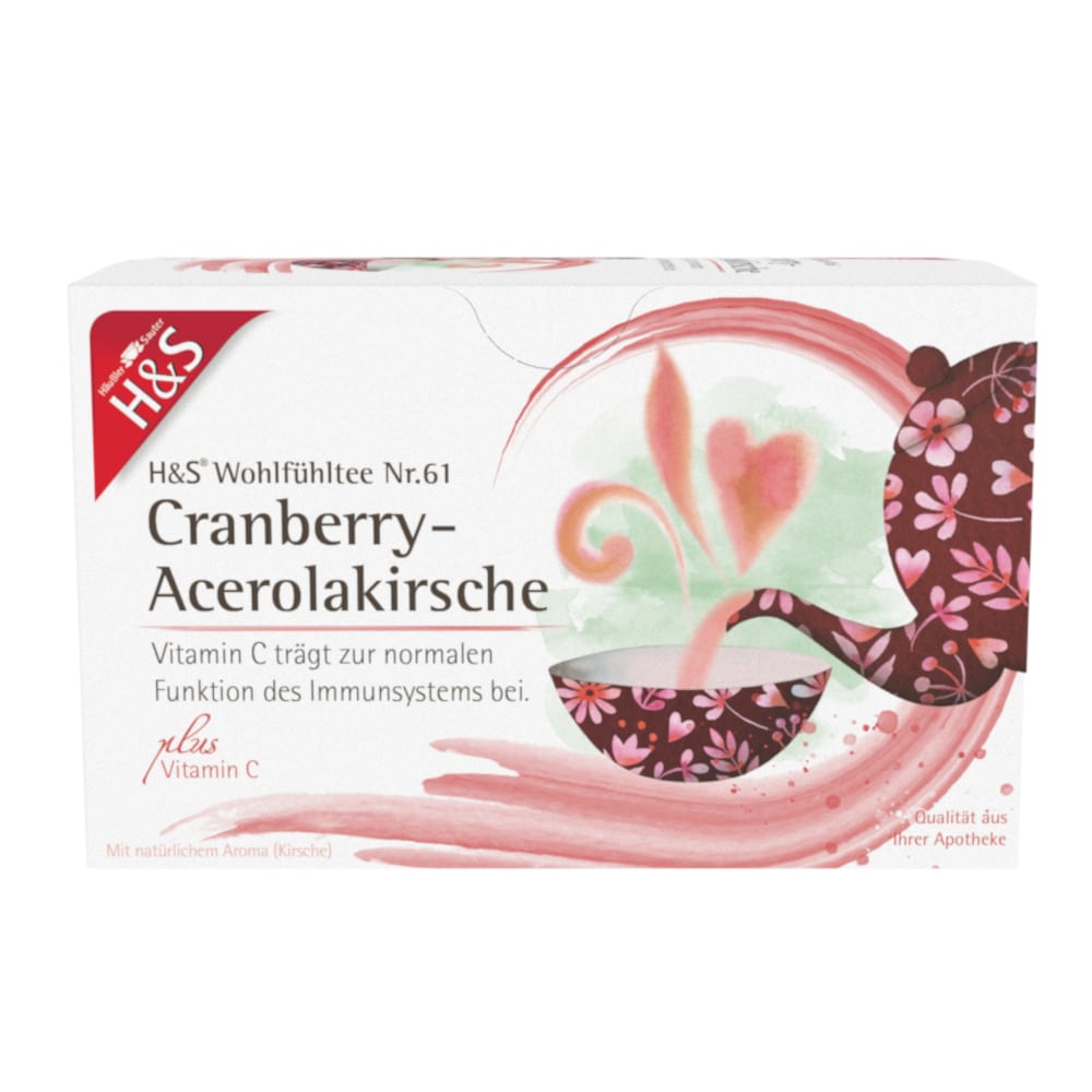 H&S Wohlfühltee Cranberry - Acerolakirsche mit Vitamin C 20X2.8 g Filterbeutel