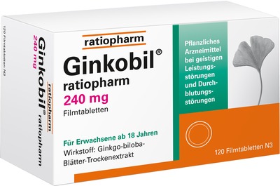 Ginkobil ratiopharm 240mg mit Ginkgo biloba 120 St Filmtabletten