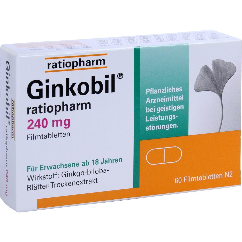 Ginkobil ratiopharm 240mg mit Ginkgo biloba 60 St Filmtabletten