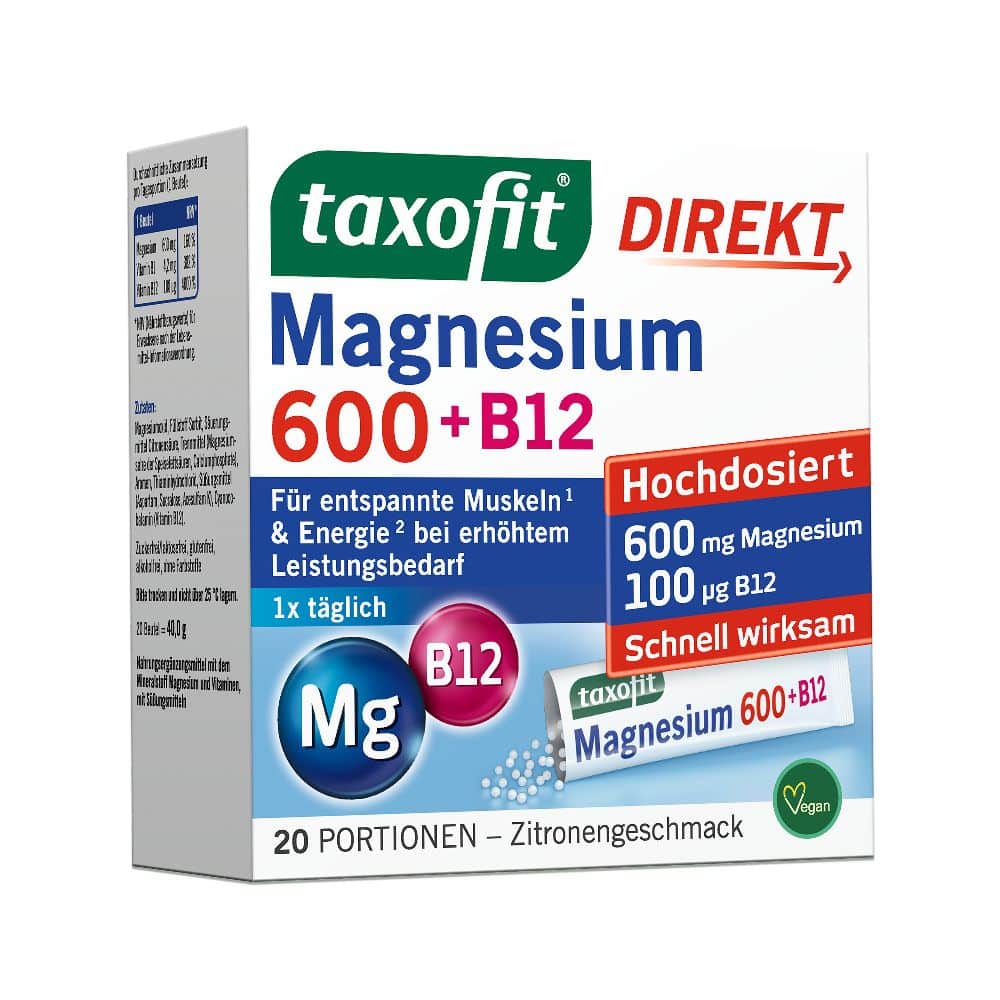 taxofit DIREKT Magnesium 600 + B12 20 St Granulat