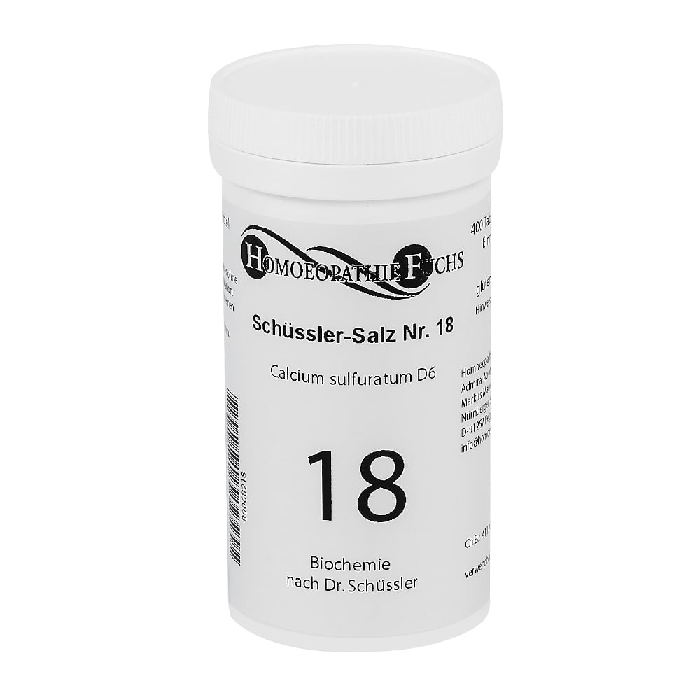 HOMOEOPATHIEFUCHS Schüssler-Salz Nummer 18 Calcium sulfuratum D6 Biochemie 400 St Tabletten