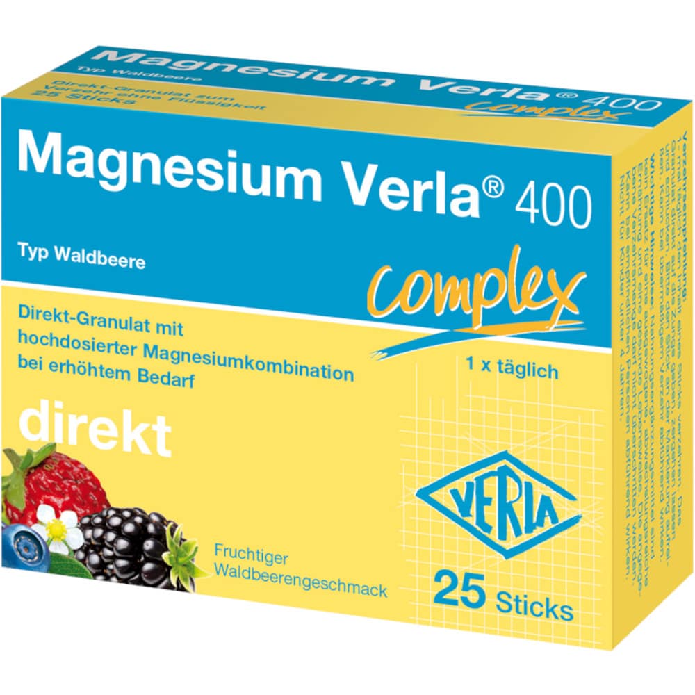 Magnesium Verla 400 complex Waldbeere 25 St Granulat