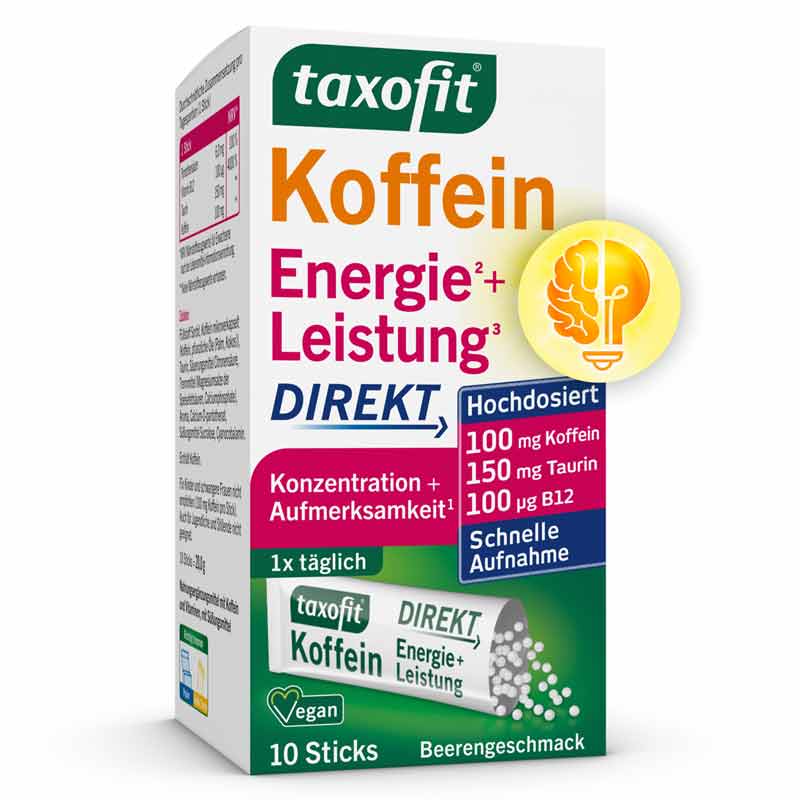 taxofit Koffein Leistung + Energie DIREKT 10 St Granulat