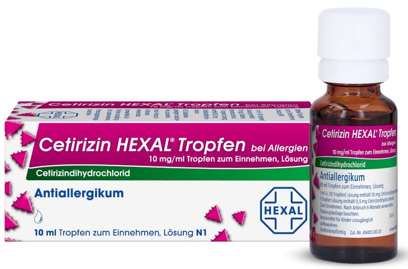 Cetirizin HEXAL bei Allergien 10mg/ml 10 ml Tropfen