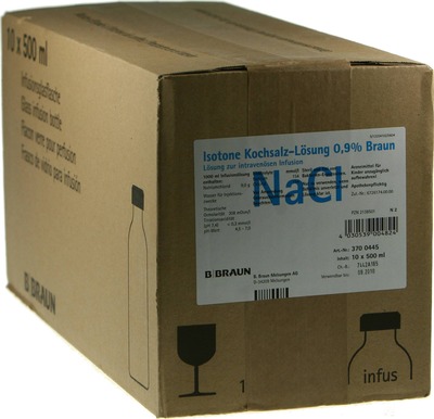 KOCHSALZLÖSUNG 0,9% Glasfl. 10X500 ml Infusionslösung 10X500 ml
