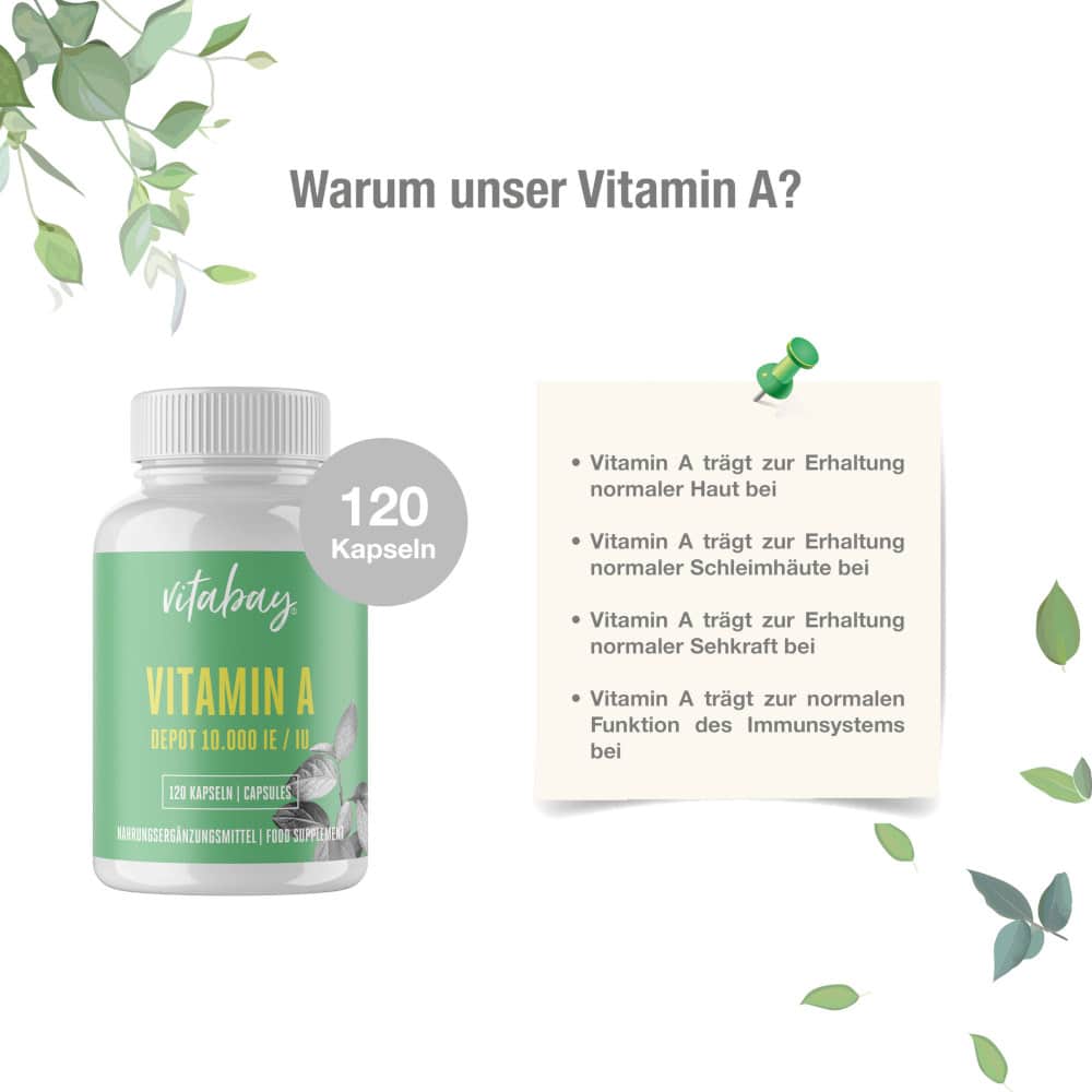 vitabay Vitamin A Depot 10000 I.E. 120 St Kapseln