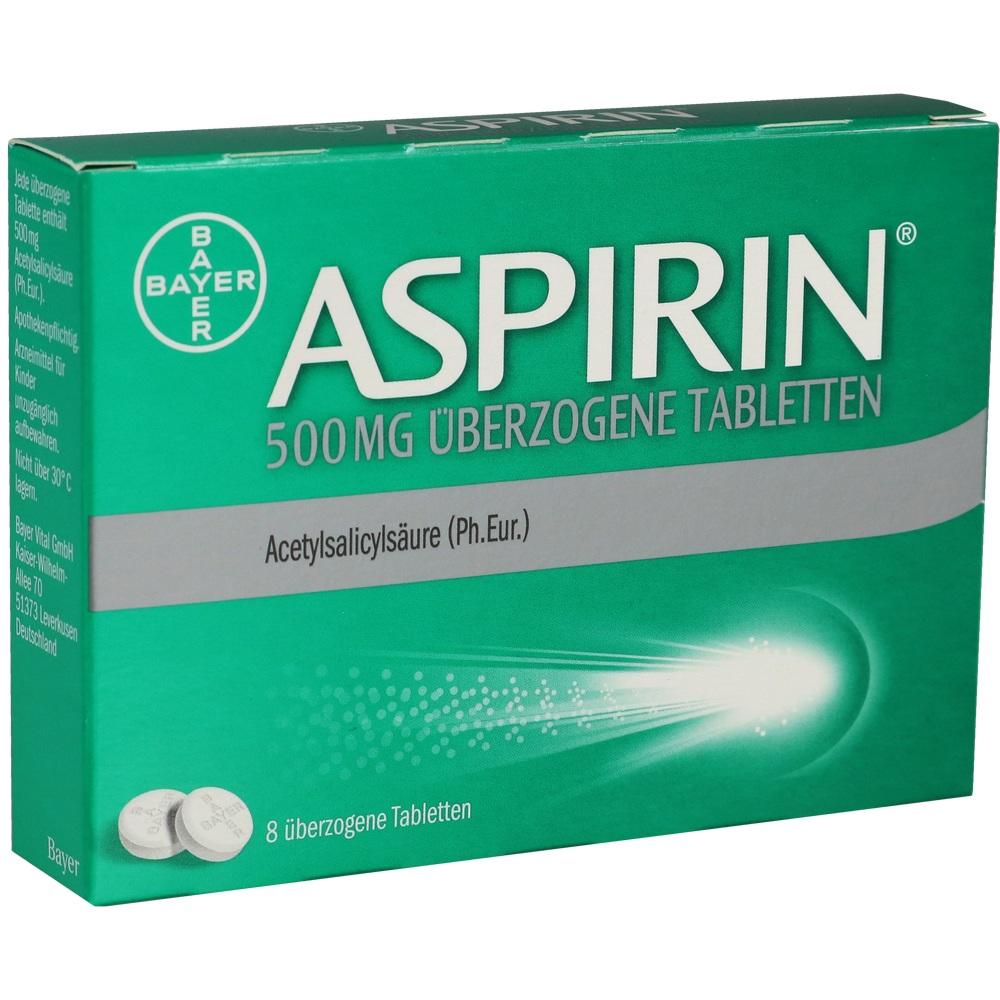ASPIRIN 500MG  8 St Überzogene Tabletten