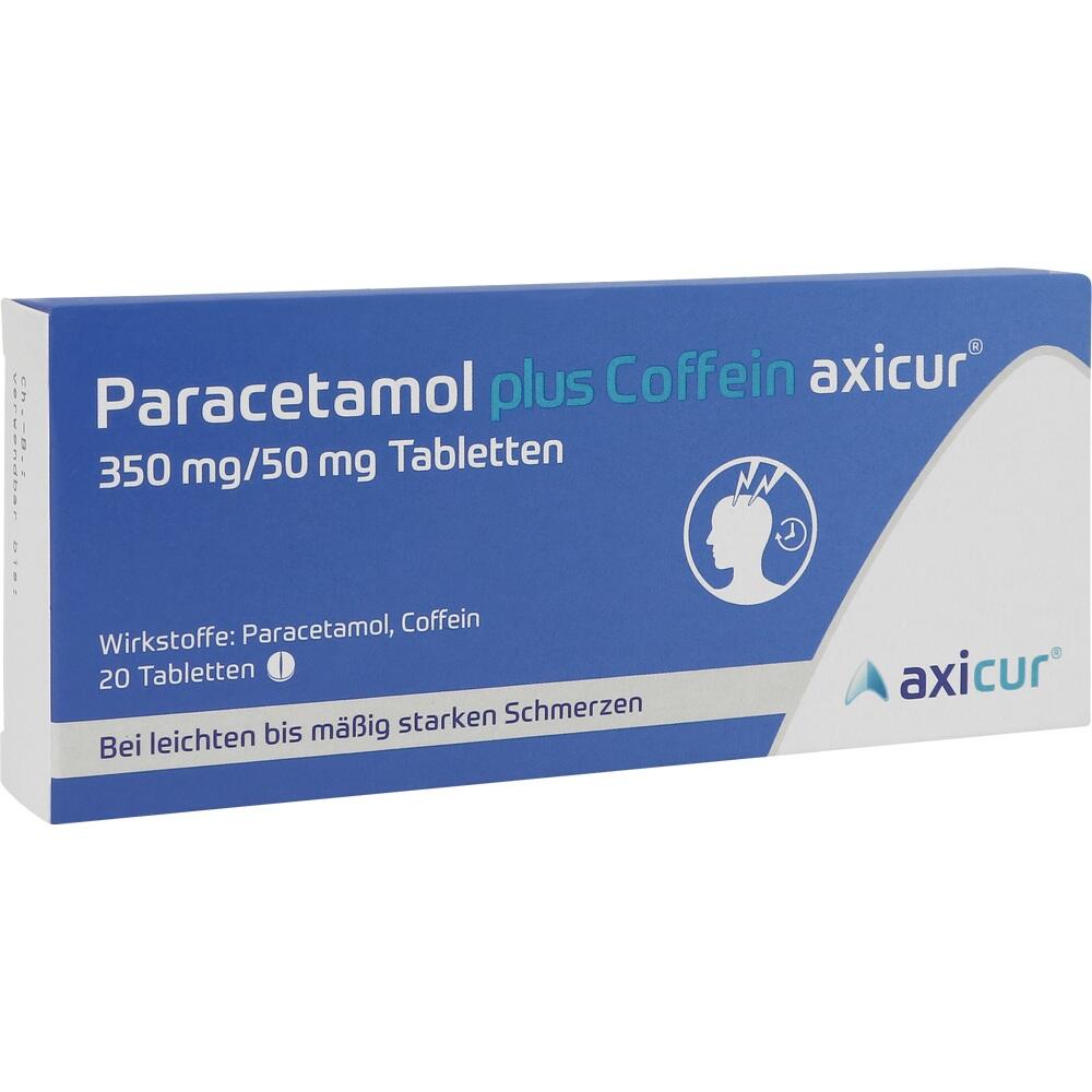 Paracetamol plus Coffein axicur bei Kopfschmerzen, Zahnschmerzen, Regelschmerzen  20 St Tabletten