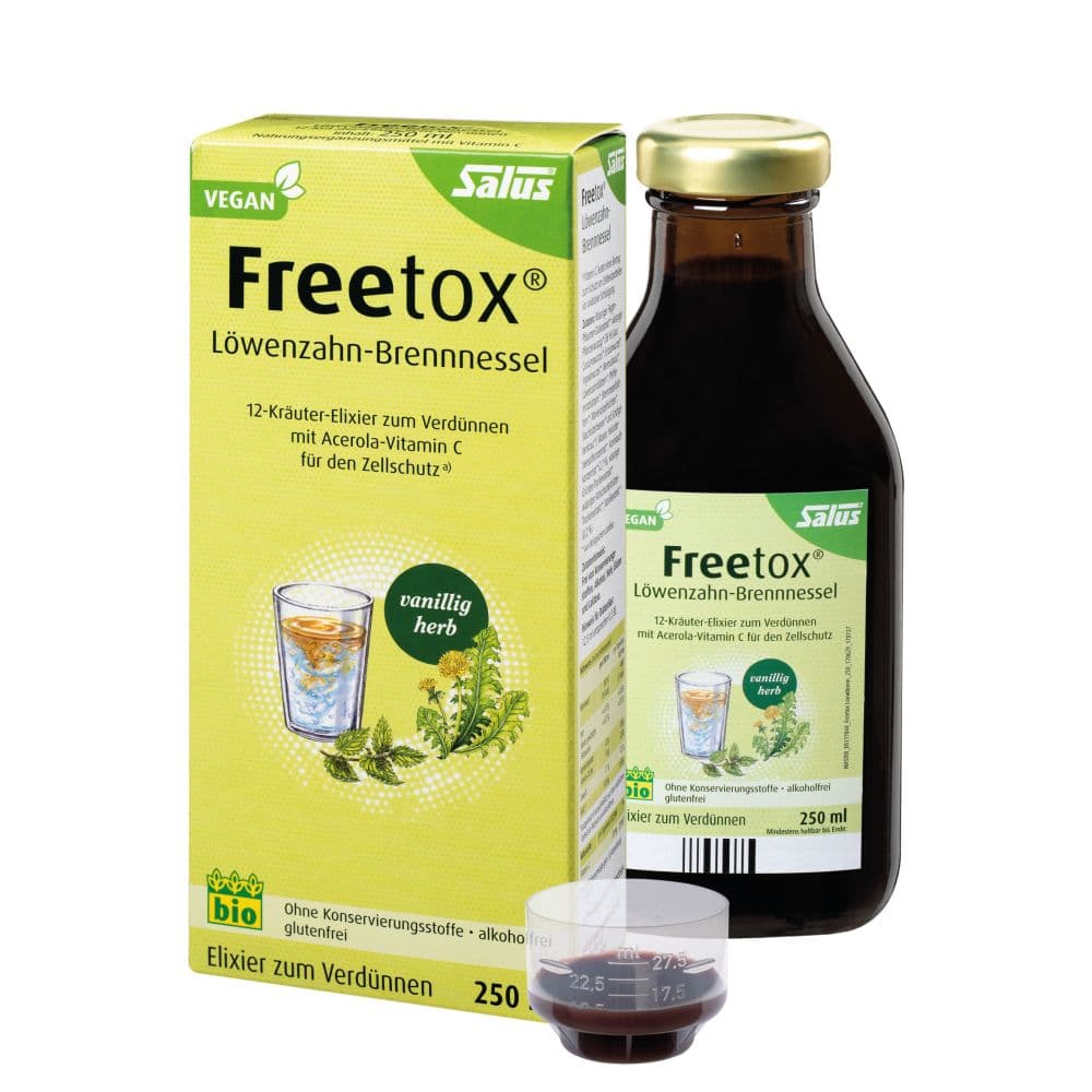 FREETOX Löwenzahn-Brennnessel 12-Kräuter-Elix.Bio 250 ml Elixier