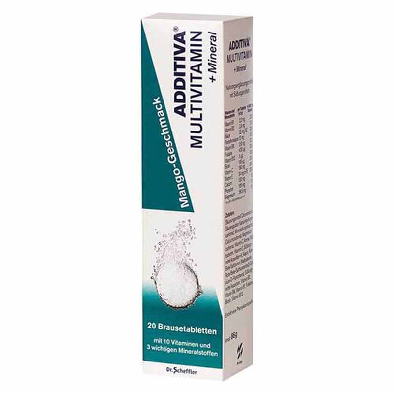 ADDITIVA Multivitamin+Mineral Mango Brausetabletten 20 St Brausetabletten